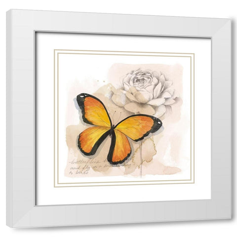 Shadow Box Butterfly IV White Modern Wood Framed Art Print with Double Matting by Popp, Grace