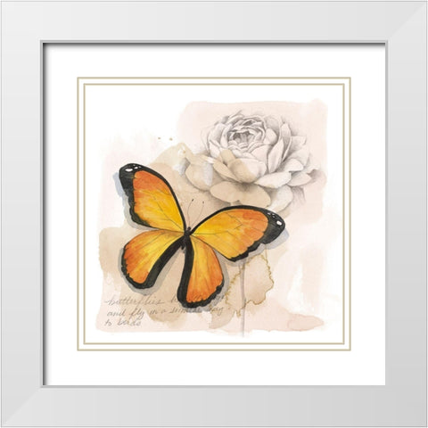 Shadow Box Butterfly IV White Modern Wood Framed Art Print with Double Matting by Popp, Grace