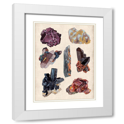 Vintage Minerals II White Modern Wood Framed Art Print with Double Matting by Wang, Melissa