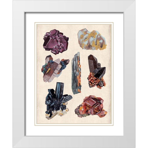 Vintage Minerals II White Modern Wood Framed Art Print with Double Matting by Wang, Melissa