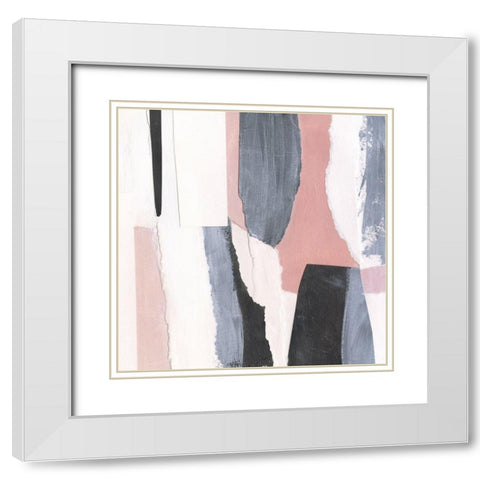 Blush and Onyx II White Modern Wood Framed Art Print with Double Matting by Borges, Victoria