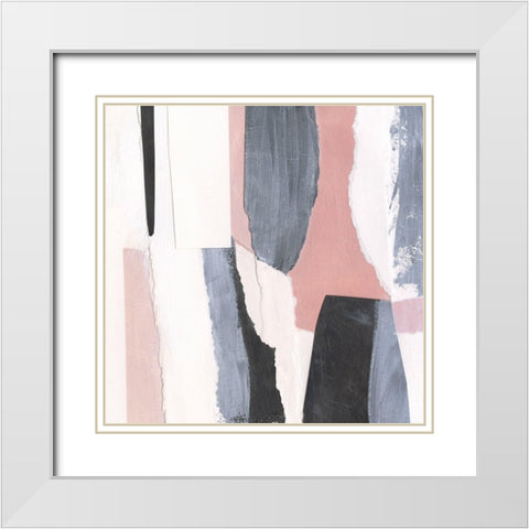 Blush and Onyx II White Modern Wood Framed Art Print with Double Matting by Borges, Victoria