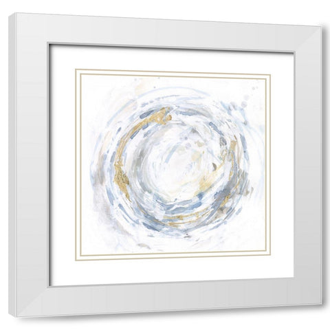 Halcyon Whirl I White Modern Wood Framed Art Print with Double Matting by Borges, Victoria