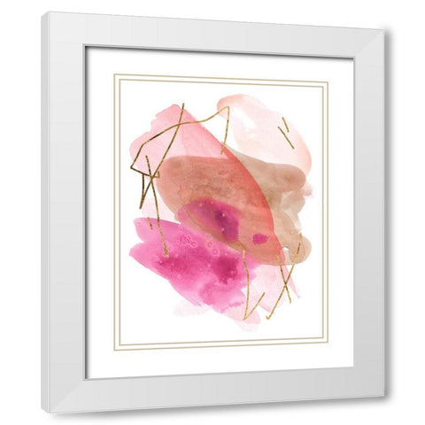 Rose Edge I White Modern Wood Framed Art Print with Double Matting by Wang, Melissa