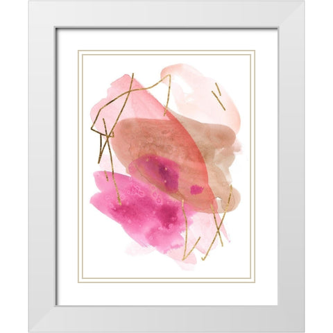 Rose Edge I White Modern Wood Framed Art Print with Double Matting by Wang, Melissa