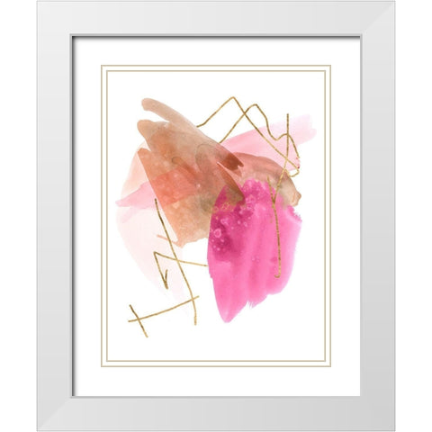 Rose Edge II White Modern Wood Framed Art Print with Double Matting by Wang, Melissa