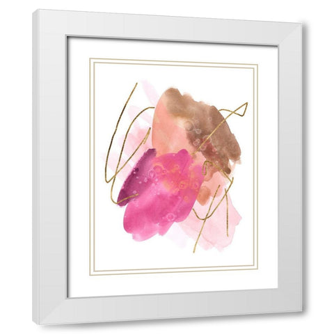 Rose Edge III White Modern Wood Framed Art Print with Double Matting by Wang, Melissa