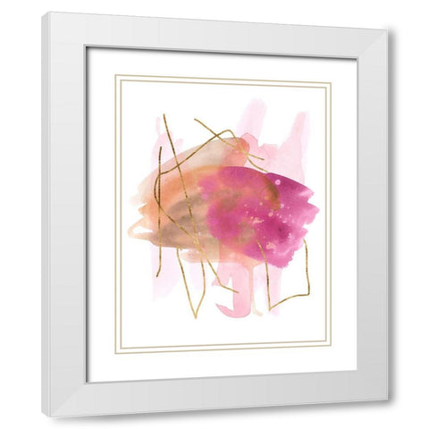 Rose Edge IV White Modern Wood Framed Art Print with Double Matting by Wang, Melissa