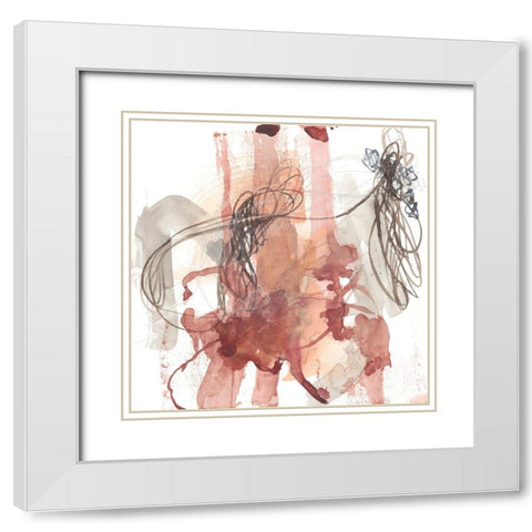 Linear Connection II White Modern Wood Framed Art Print with Double Matting by Goldberger, Jennifer