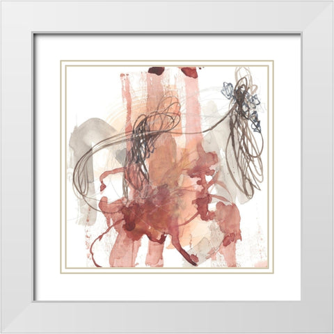Linear Connection II White Modern Wood Framed Art Print with Double Matting by Goldberger, Jennifer