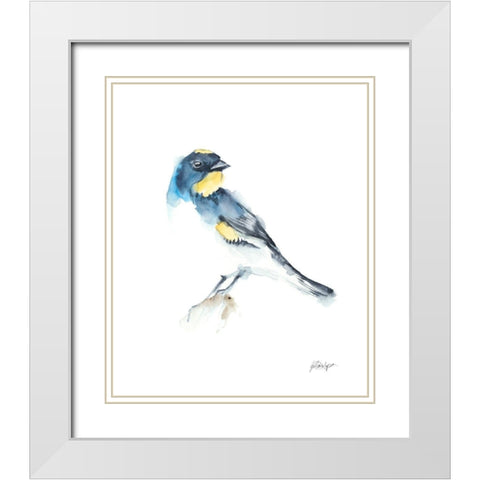 Watercolor Songbirds III White Modern Wood Framed Art Print with Double Matting by Harper, Ethan