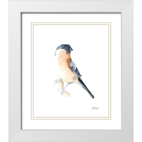 Watercolor Songbirds V White Modern Wood Framed Art Print with Double Matting by Harper, Ethan