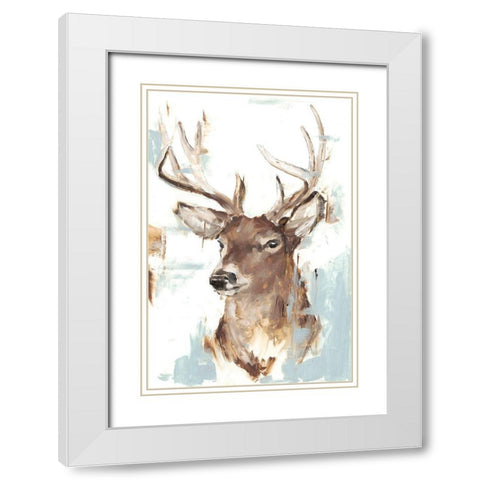 Modern Deer Mount II White Modern Wood Framed Art Print with Double Matting by Harper, Ethan