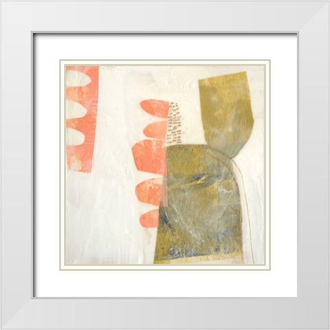 Gilded Coral I White Modern Wood Framed Art Print with Double Matting by Goldberger, Jennifer