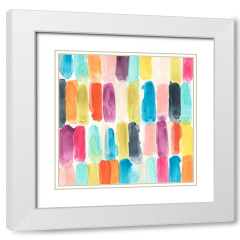 Swish Swatch II White Modern Wood Framed Art Print with Double Matting by Vess, June Erica