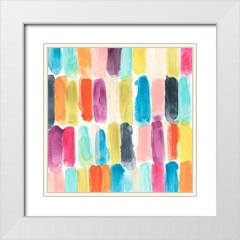 Swish Swatch II White Modern Wood Framed Art Print with Double Matting by Vess, June Erica