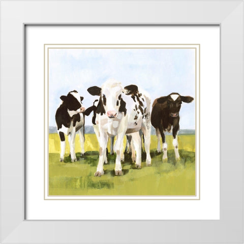 Grazers I White Modern Wood Framed Art Print with Double Matting by Borges, Victoria
