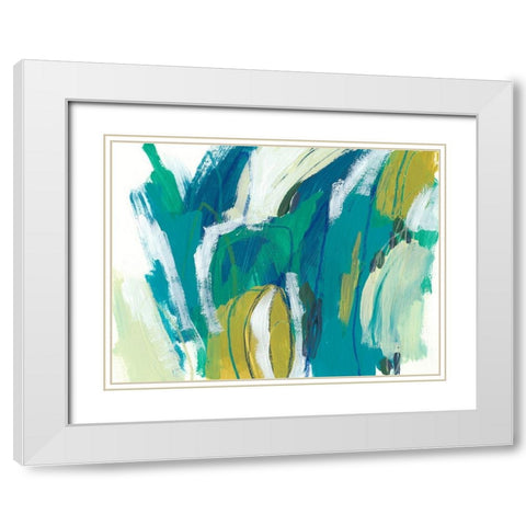 Rainforest Rhythm I White Modern Wood Framed Art Print with Double Matting by Vess, June Erica