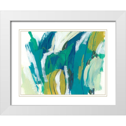 Rainforest Rhythm I White Modern Wood Framed Art Print with Double Matting by Vess, June Erica