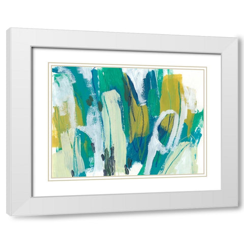 Rainforest Rhythm II White Modern Wood Framed Art Print with Double Matting by Vess, June Erica