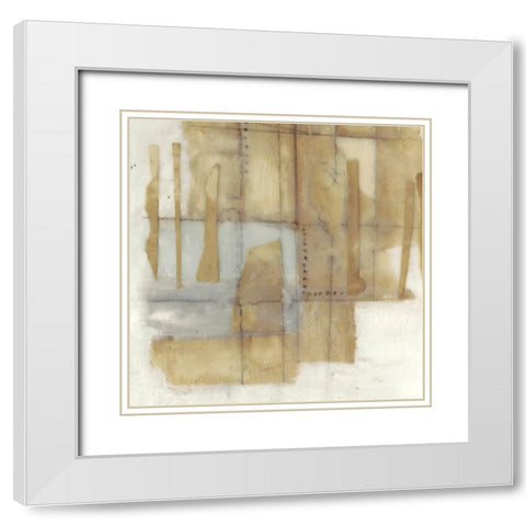 Paper Stitches I White Modern Wood Framed Art Print with Double Matting by Goldberger, Jennifer