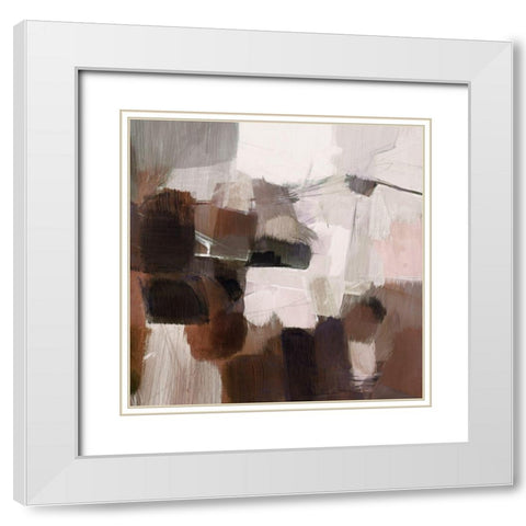 Melange I White Modern Wood Framed Art Print with Double Matting by Borges, Victoria