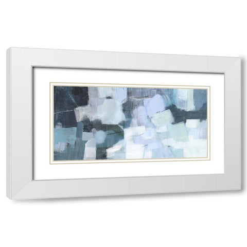Blue Deluge I White Modern Wood Framed Art Print with Double Matting by Borges, Victoria