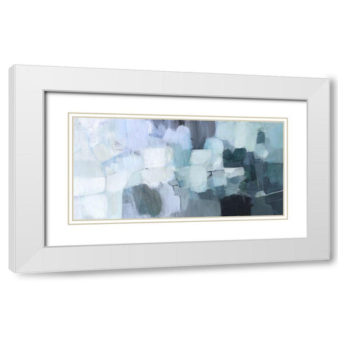 Blue Deluge II White Modern Wood Framed Art Print with Double Matting by Borges, Victoria