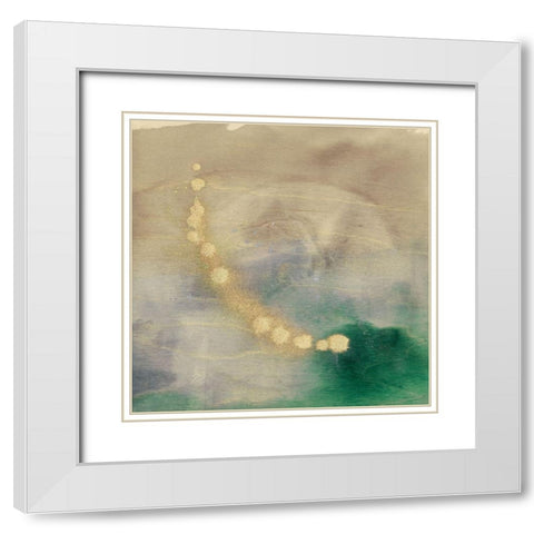 Viridian Satellite II White Modern Wood Framed Art Print with Double Matting by Goldberger, Jennifer