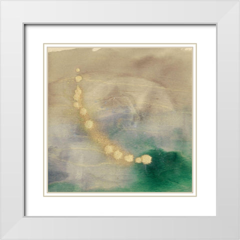 Viridian Satellite II White Modern Wood Framed Art Print with Double Matting by Goldberger, Jennifer