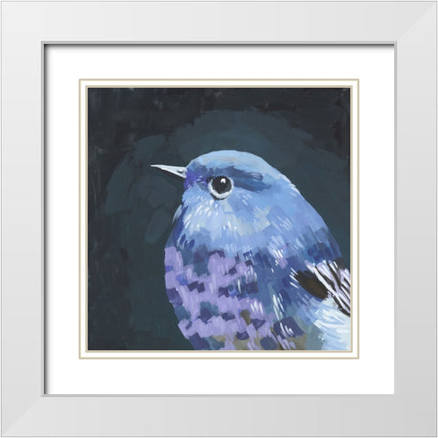 Vivid Bird I White Modern Wood Framed Art Print with Double Matting by Wang, Melissa