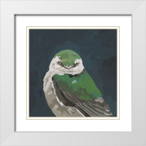 Vivid Bird III White Modern Wood Framed Art Print with Double Matting by Wang, Melissa