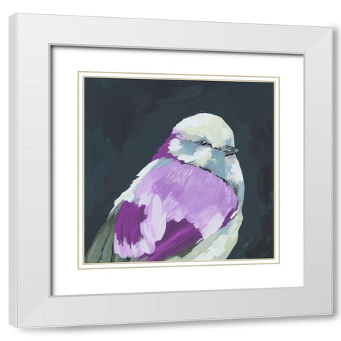 Vivid Bird IV White Modern Wood Framed Art Print with Double Matting by Wang, Melissa