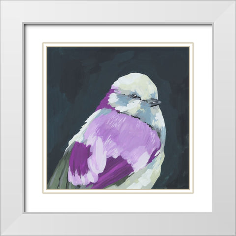 Vivid Bird IV White Modern Wood Framed Art Print with Double Matting by Wang, Melissa