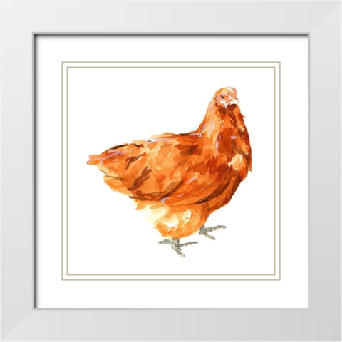 Wild Chicken I White Modern Wood Framed Art Print with Double Matting by Scarvey, Emma