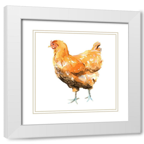 Wild Chicken II White Modern Wood Framed Art Print with Double Matting by Scarvey, Emma