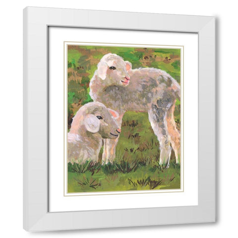 In the Meadow I White Modern Wood Framed Art Print with Double Matting by Wang, Melissa