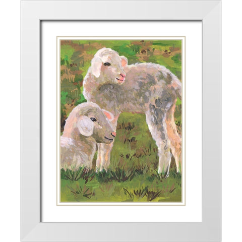 In the Meadow I White Modern Wood Framed Art Print with Double Matting by Wang, Melissa