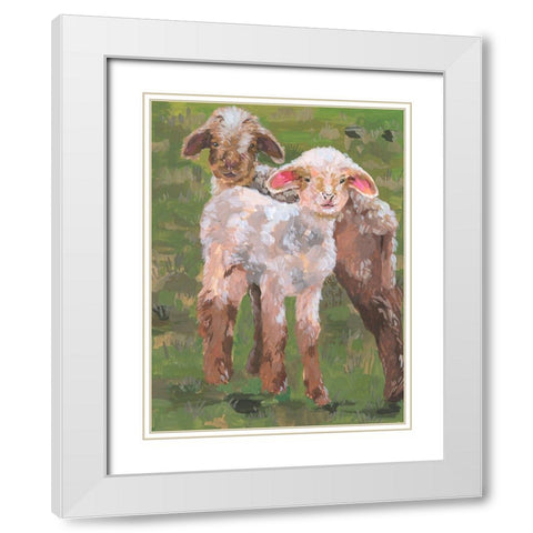 In the Meadow II White Modern Wood Framed Art Print with Double Matting by Wang, Melissa