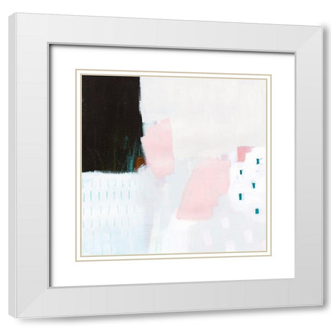 Wedge Dot I White Modern Wood Framed Art Print with Double Matting by Borges, Victoria