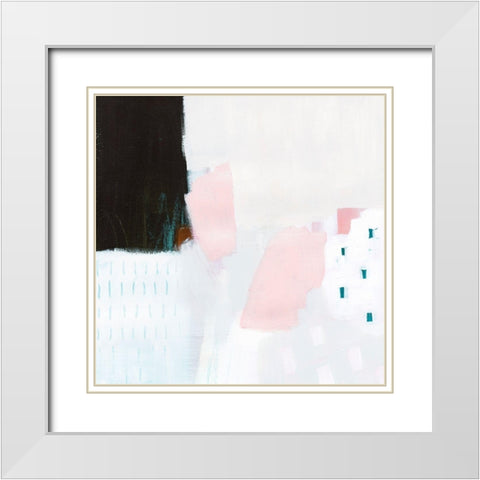 Wedge Dot I White Modern Wood Framed Art Print with Double Matting by Borges, Victoria