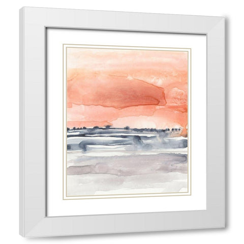Coral Sky II White Modern Wood Framed Art Print with Double Matting by Goldberger, Jennifer
