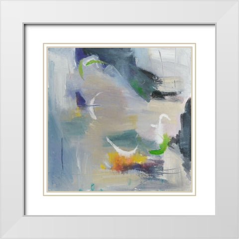 Floating Fantasies I White Modern Wood Framed Art Print with Double Matting by Combs, Joyce