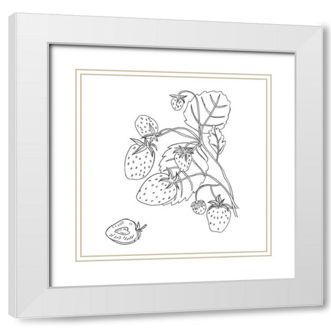 Wild Strawberries I White Modern Wood Framed Art Print with Double Matting by Wang, Melissa