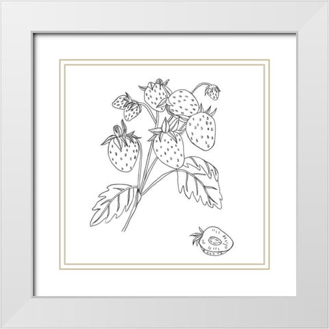 Wild Strawberries II White Modern Wood Framed Art Print with Double Matting by Wang, Melissa