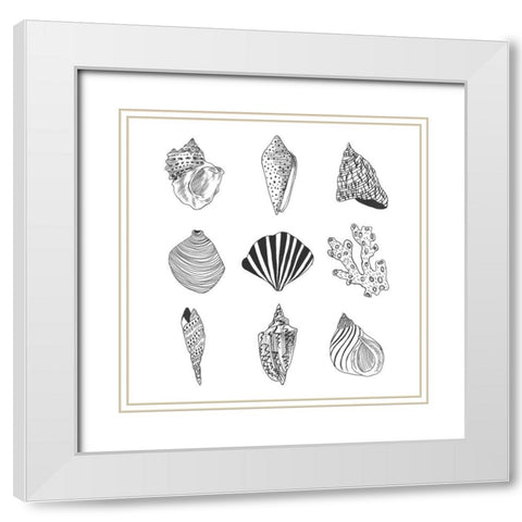 Sea Whispers II White Modern Wood Framed Art Print with Double Matting by Wang, Melissa