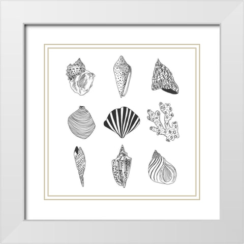 Sea Whispers II White Modern Wood Framed Art Print with Double Matting by Wang, Melissa