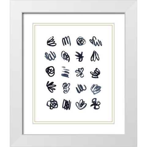 Syllabary I White Modern Wood Framed Art Print with Double Matting by Scarvey, Emma