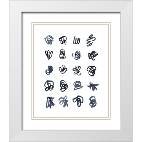 Syllabary II White Modern Wood Framed Art Print with Double Matting by Scarvey, Emma