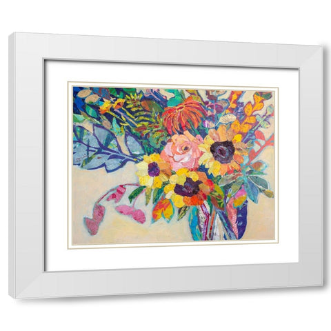 Fabulous Florals White Modern Wood Framed Art Print with Double Matting by St. Hilaire, Elizabeth